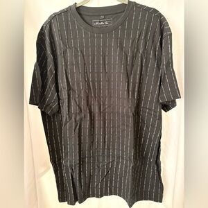 Mister Tee Allover “I Hate You” Stripe Graphic Tee Black Size L NWT